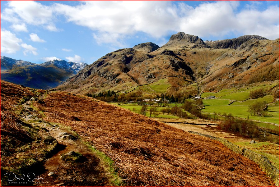 Great Langdale Valley.  Harrison Sticke from Lingmoor Fell, Cumb